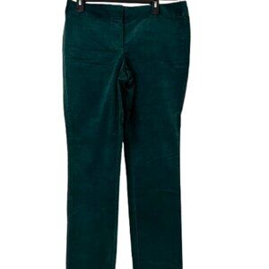 Loft Green Velvet Straight Leg, Skinny Pants - 10